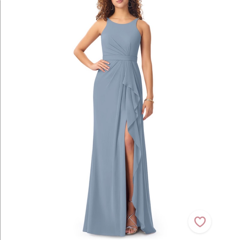 Dusty Blue Azazie Cassandra Dress Size 8